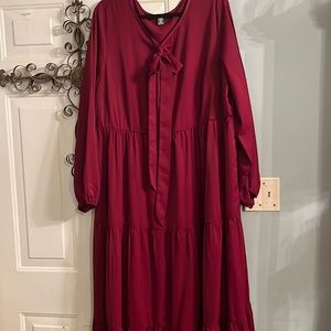 Shein curve 4xl burgundy dress